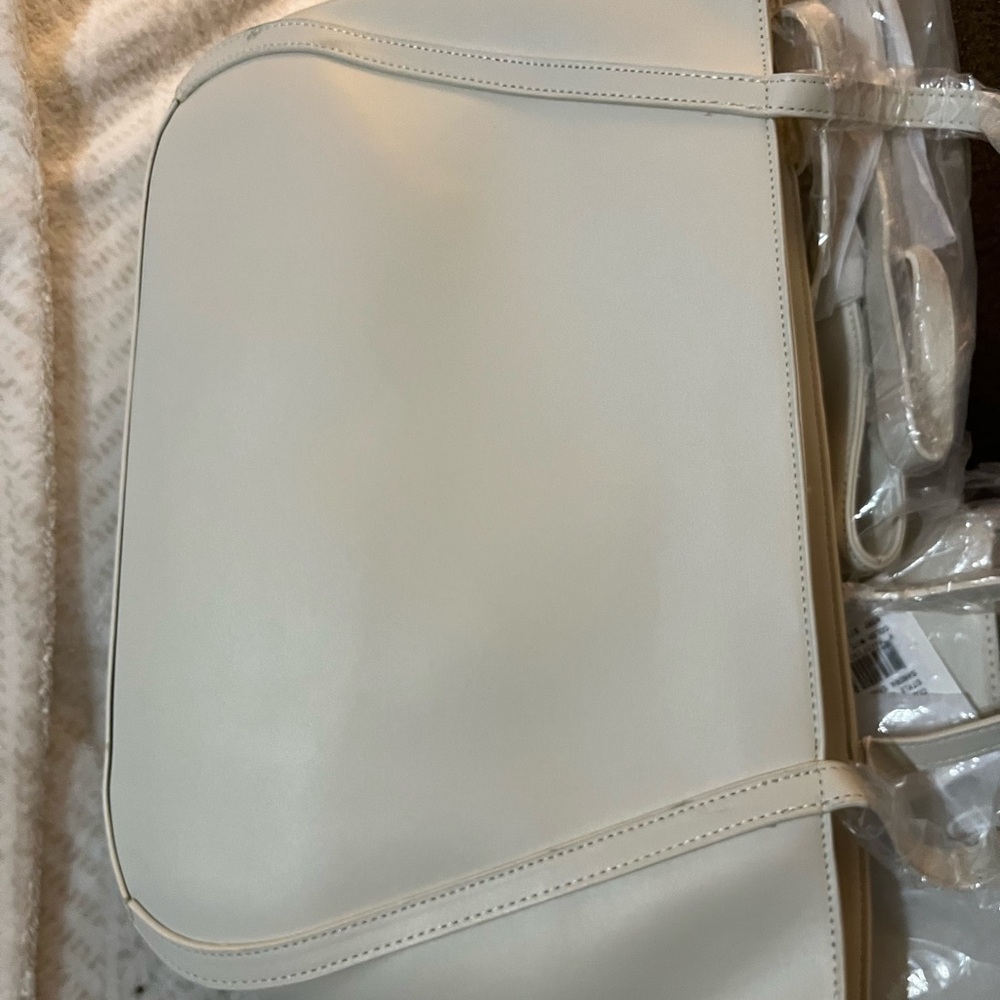 NWT Cavalli Class Large Sandra Shopper Tote Bag Satchel White Asparagus - Picture 6 of 9